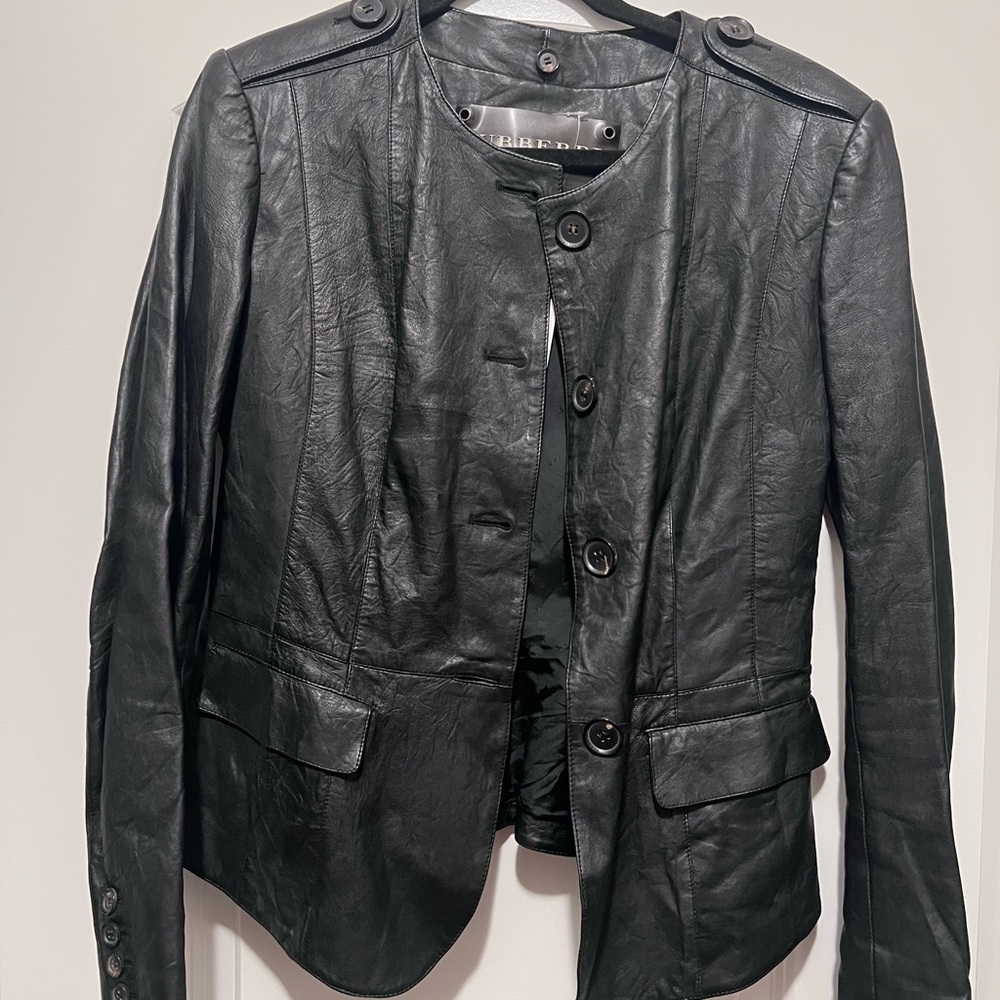 Burberry Black Leather Jacket